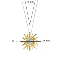 Pendentif Ti Sento - 6832ZY Pendentig Argent Doré Forme Soleil