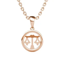 Pendentif Zodiaque Balance Or Rose