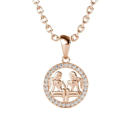 Pendentif Zodiaque Gémeaux Or Rose