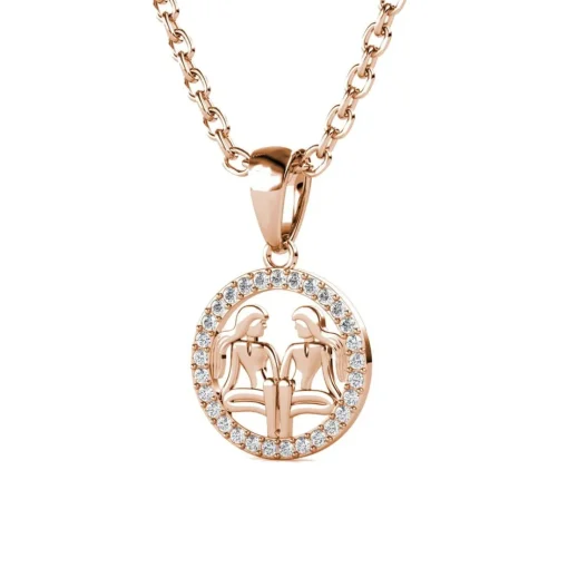 Pendentif Zodiaque Gémeaux Or Rose