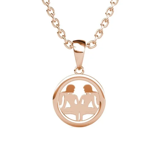 Pendentif Zodiaque Gémeaux Or Rose
