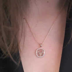 Pendentif Zodiaque Gémeaux Or Rose