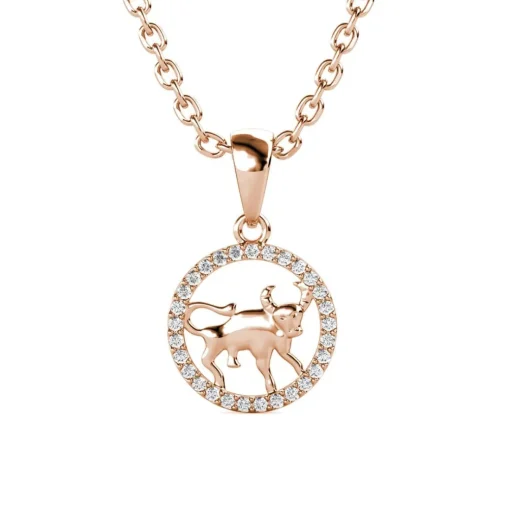 Pendentif Zodiaque Taureau Or Rose