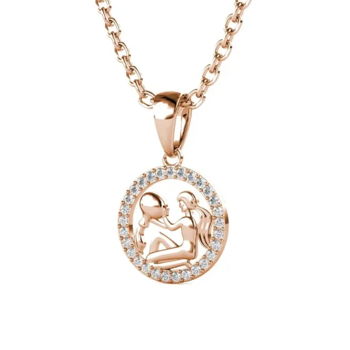 Pendentif Zodiaque Verseau Or Rose