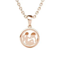 Pendentif Zodiaque Verseau Or Rose