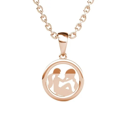 Pendentif Zodiaque Verseau Or Rose