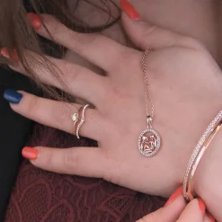Pendentif Zodiaque Verseau Or Rose