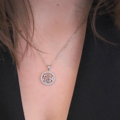 Pendentif Zodiaque Verseau Argenté