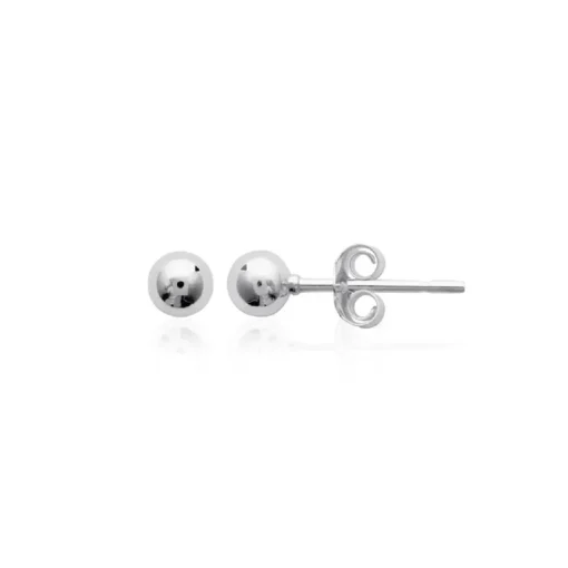Puces argent femme rhodié boules - W0Y403Y4
