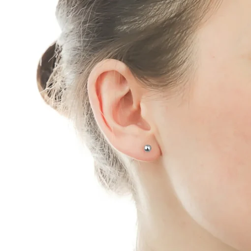 Puces argent femme rhodié boules - W0Y403Y4