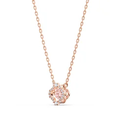 SET Swarovski 5516488 - Set collier et boucles d'oreilles métal rose pierres sertis blanc Femme