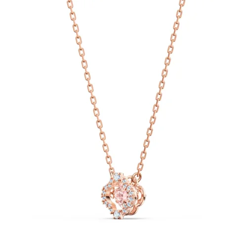 SET Swarovski 5516488 - Set collier et boucles d'oreilles métal rose pierres sertis blanc Femme