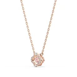 SET Swarovski 5516488 - Set collier et boucles d'oreilles métal rose pierres sertis blanc Femme